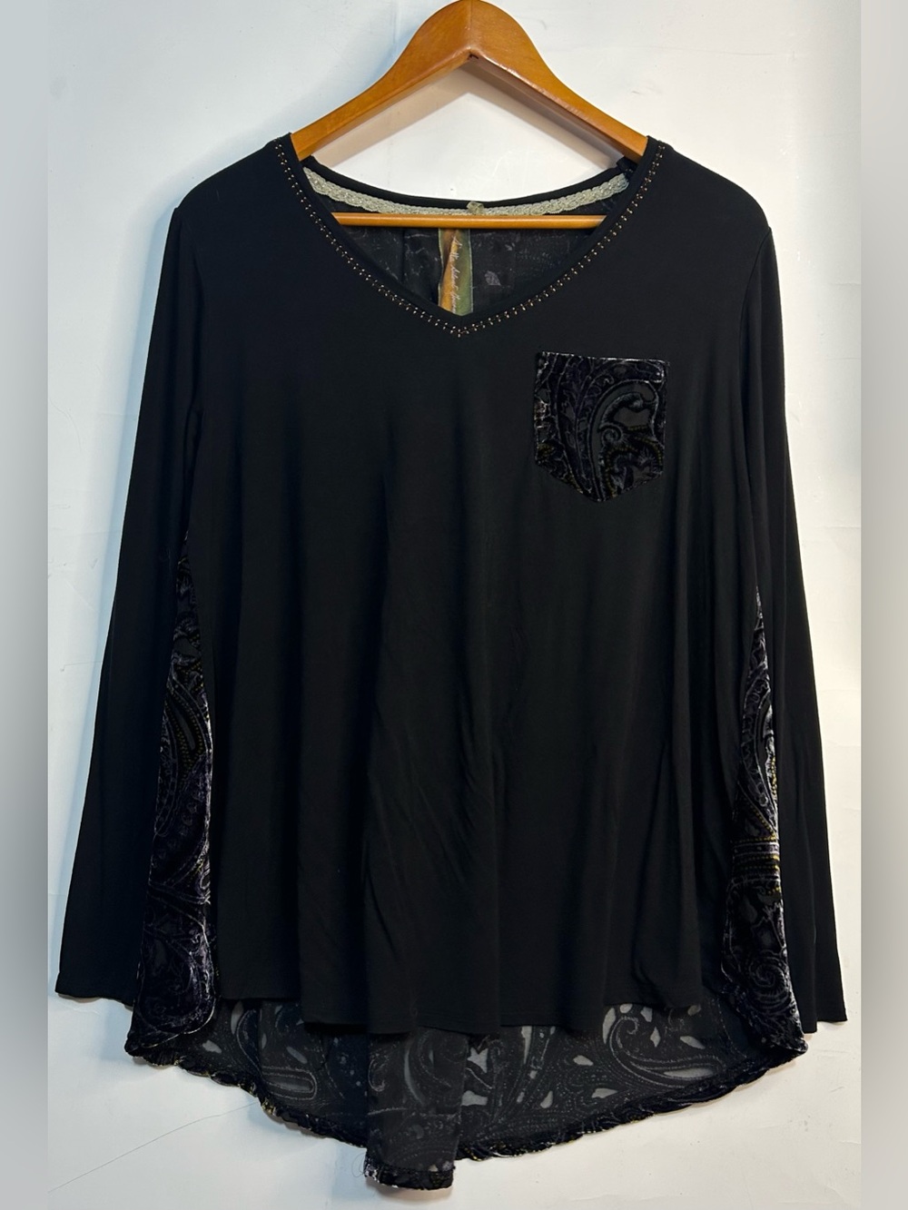 Aratta Silent Journey Velvet Burn Out Whimsygoth Tee Small